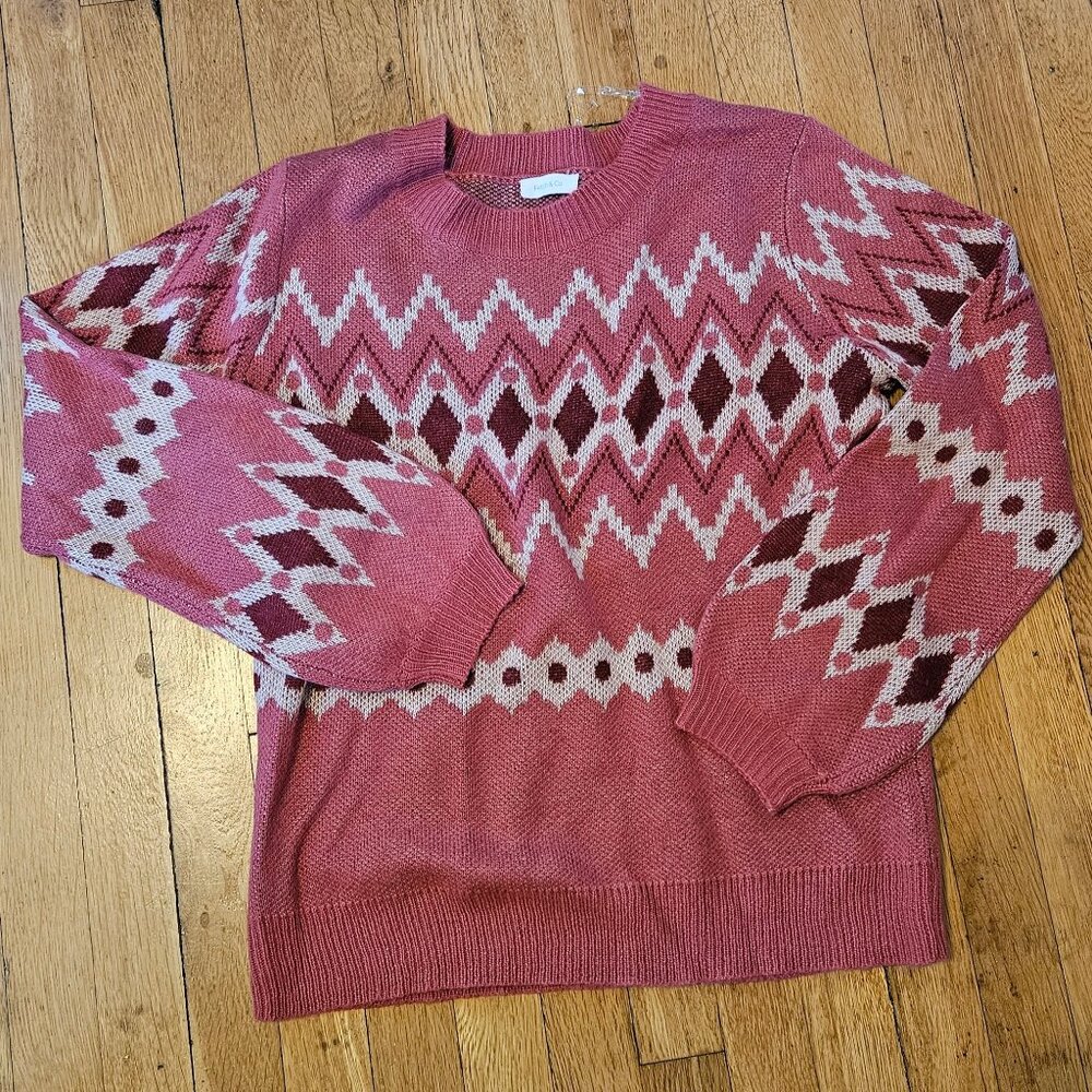 Flirty and feminine pink bell sleeve sweater Fetch & Co